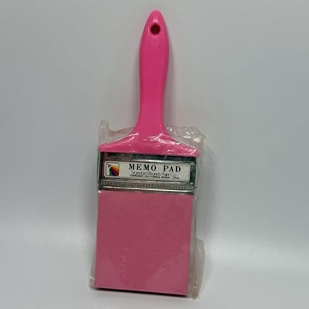 Vintage Pink 1980s Pastel Paint Brush Novelty Note Memo Pad 10.5" NEW